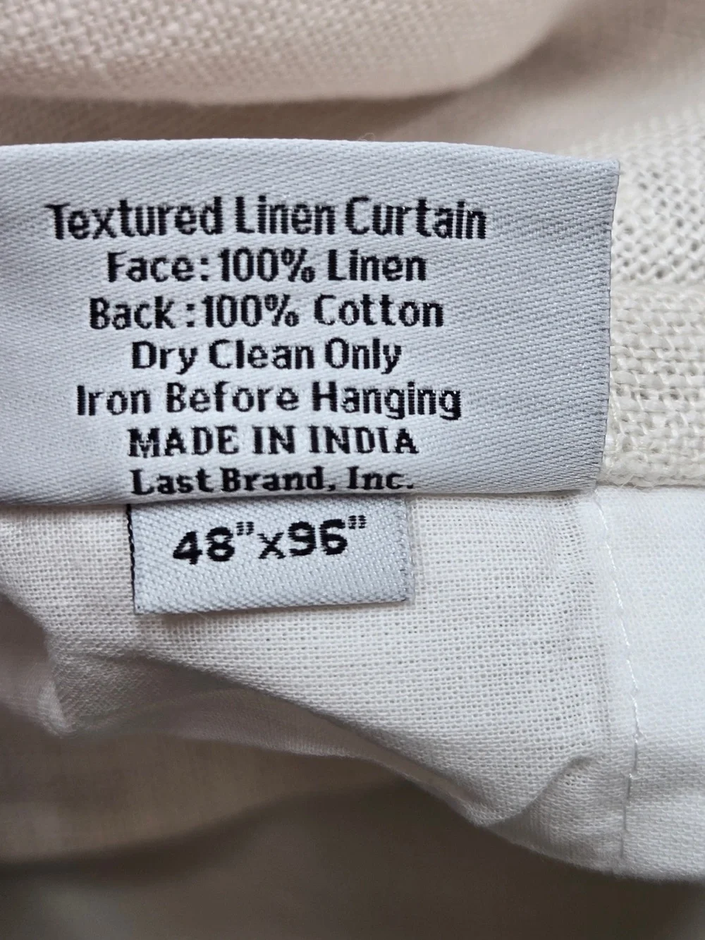 QUINCE Set Of 2 48x96 Heavyweight European Linen Curtains Sand 0175